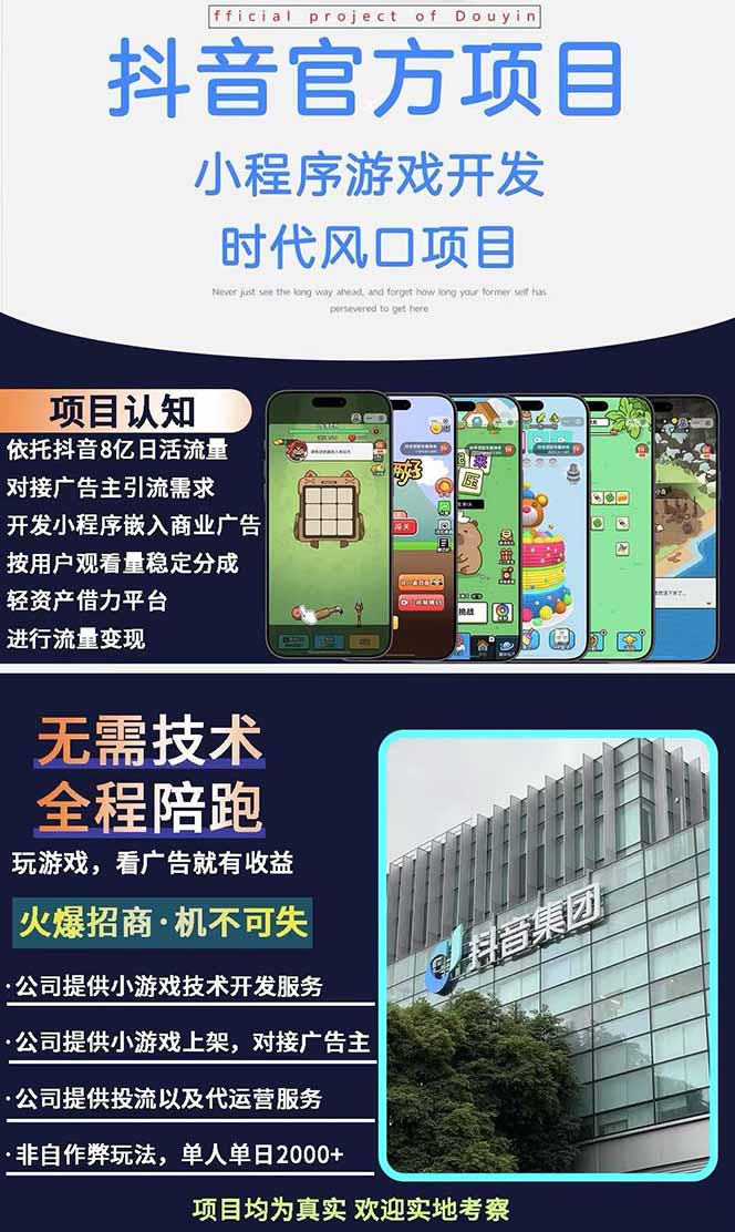 图片[1]-2025最热抖音官方项目 Ai时代风口项目小程序游戏开发 实测单个游戏日收…