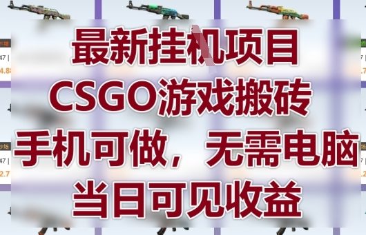 最新挂G项目，CSGO游戏搬砖，手机可做，无需电脑，当日见收益【揭秘】-艾客创业网