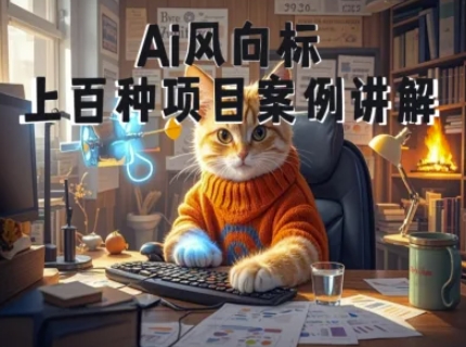 Ai风向标-附100种项目案例玩法-0基础小白到大神ai视频商业应用教学-艾客创业网