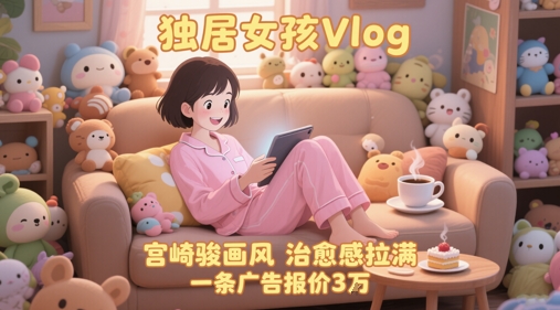 单个账号涨粉71W！用AI制作独居女孩Vlog，宫崎骏画风，治愈感拉满，一条广告报价3W-艾客创业网
